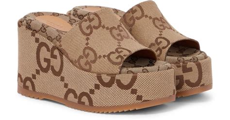 gucci wedge mules|Wedge Sandals for Women .